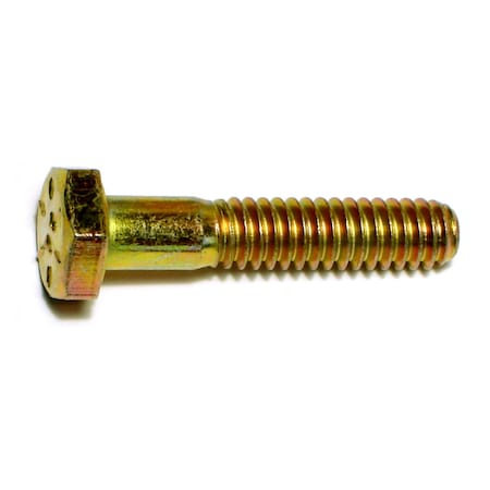 Midwest Fastener Grade 8, 1/4"-20 Hex Head Cap Screw, Zinc Yellow Steel, 1-1/4 in L, 50 PK 00663